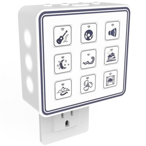 Plug in White Noise Sound Machine with Adjustable Kids Night Light for Sleeping